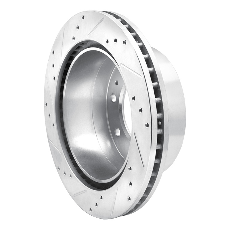 Chevrolet Suburban 3500 HD Brake Rotor (1) - Rear Right - R1 Concepts - Drilled & Slotted - Silver - `11-`25
